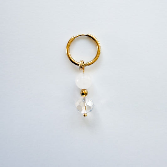 Boucle d'oreille Pierre de Lune et Cristal de bohème