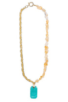 Collier pierres naturelles citrine et amazonite – Plaqué or fin