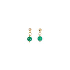 Clous d’Oreilles Plaqués Or – Agate verte