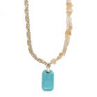 Collier pierres naturelles citrine et amazonite – Plaqué or fin