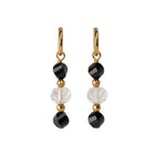 Boucles d'oreilles Onyx et Perle de Cristal de bohème