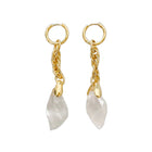 Rock Crystal and Gold Chain Earrings