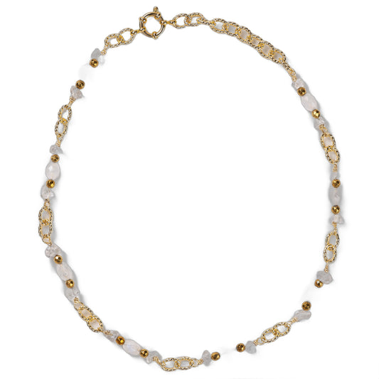 Collier Chaîne Plaquée Or – Pierre fine de Pierre de lune