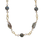 Sautoir Chaîne Plaquée Or – Pierre de Labradorite