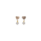 Hammered heart wire earrings - Bohemian Crystal Bead