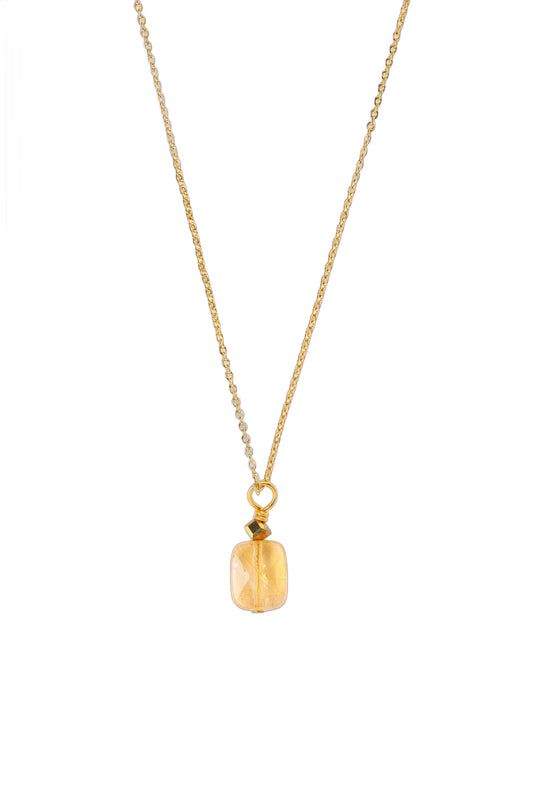Collier avec pierre de citrine naturelle