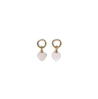 Boucles d'oreilles anneaux - Pierre de Lune en forme de coeur