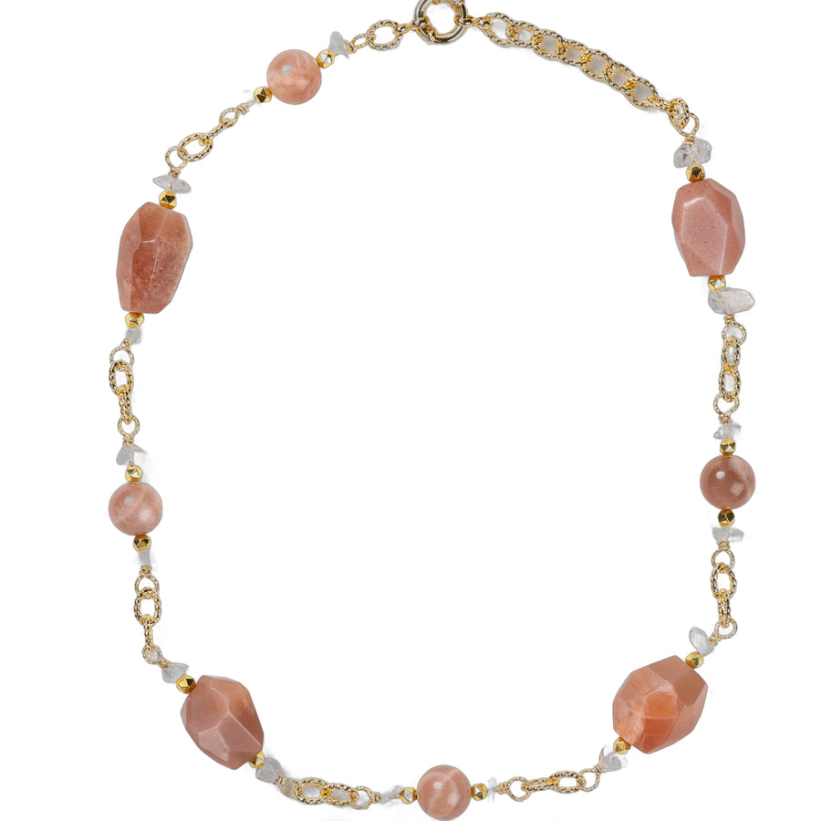 Collier Chaîne Plaquée Or – Pierre de Soleil
