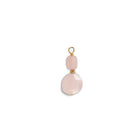 Dijes de piedra redonda y piedra rectangular - Cuarzo Rosa