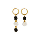 Boucles d'oreilles Onyx et Perles Cristal de bohème