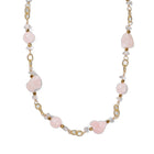 Collier Chaîne Plaquée Or – Pierre de Quartz rose