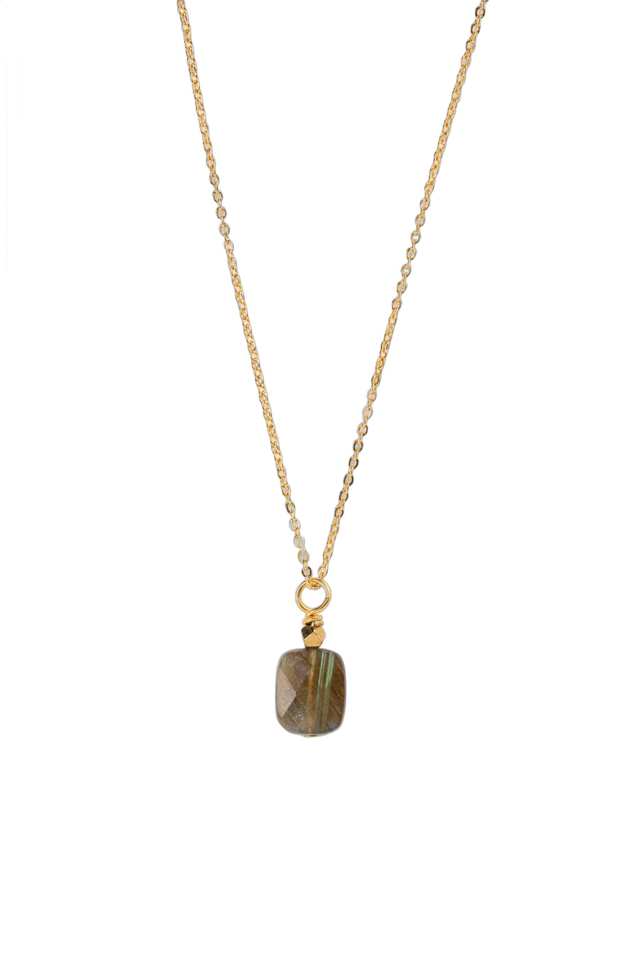 Necklace with natural labradorite stone