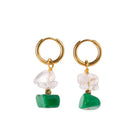 Rock Crystal and Green Stone Earrings