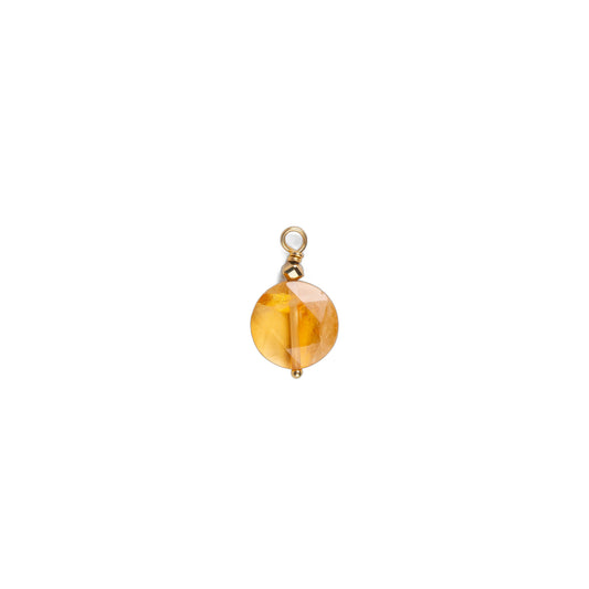Charms pierre ronde ciselée - Citrine