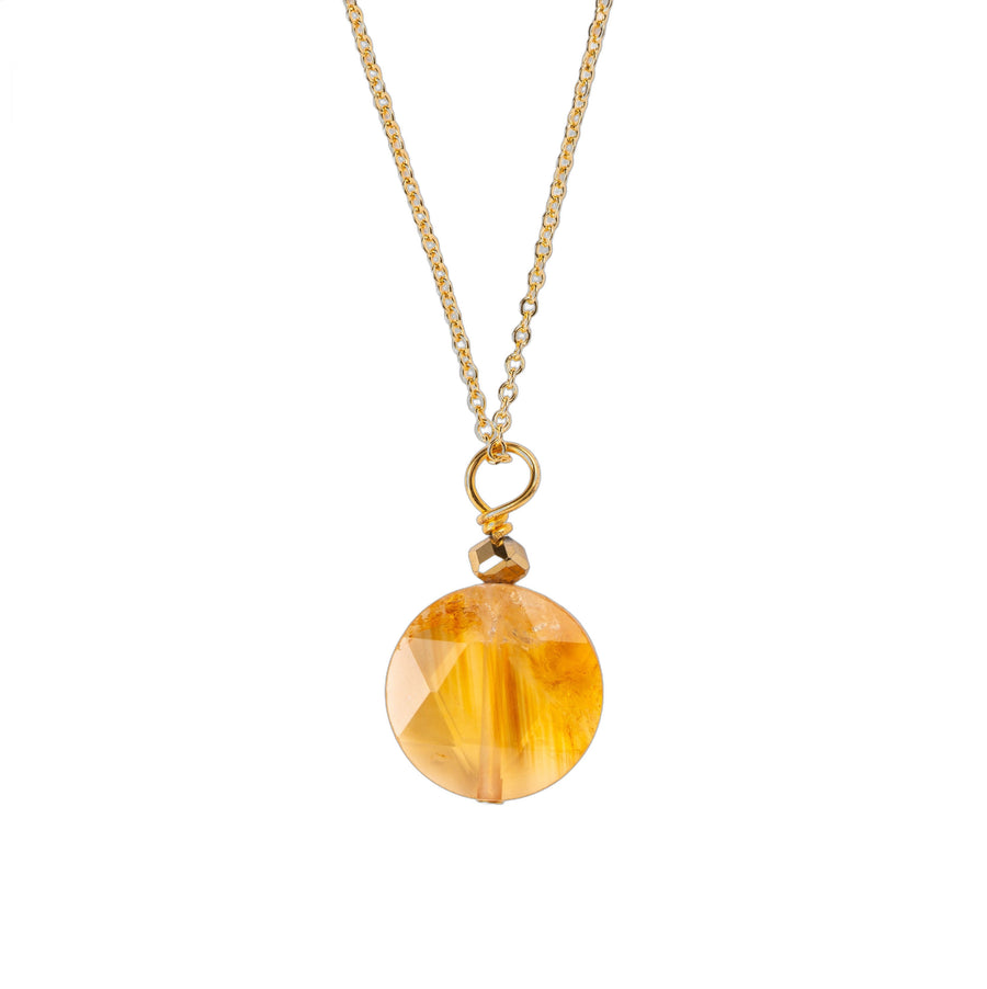 Collier avec Pendentif Pierre de Citrine