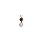 Charms two carved round stones - Onyx & Bohemian Crystal