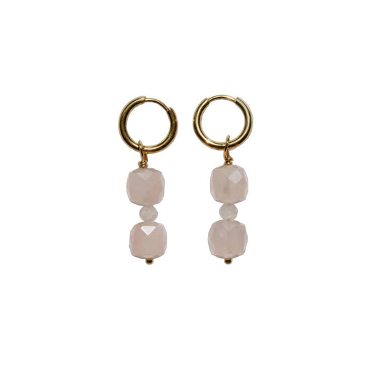 Boucles d'oreilles Quartz Rose