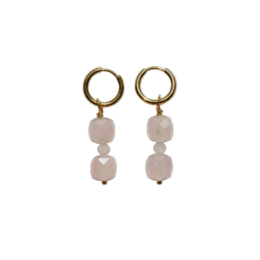 Boucles d'oreilles Quartz Rose