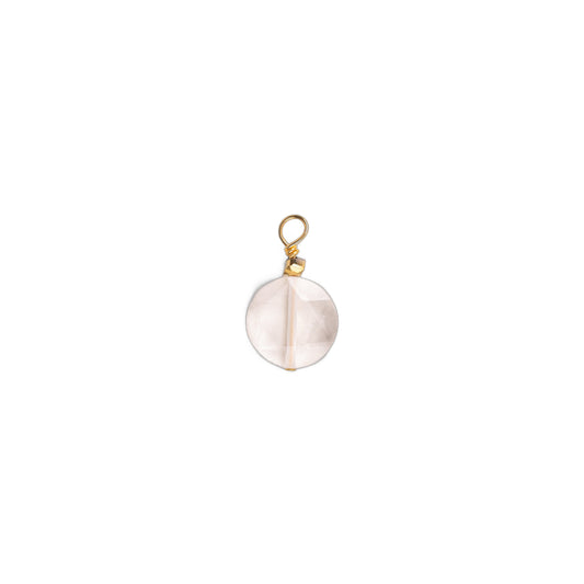 Charms pierre ronde ciselée - Cristal de Roche