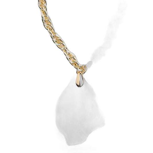 Collier pierre de lune naturelle – Chaîne plaquée or fin