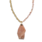 Collier pierre de soleil naturelle – Chaîne plaquée or fin