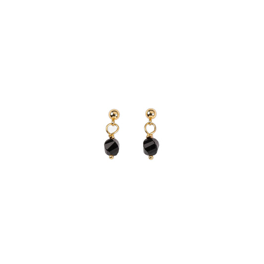 Gold-Plated Stud Earrings – Onyx
