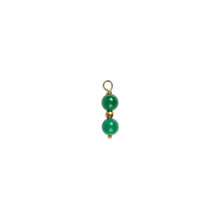 Dijes de dos piedras redondas - Ágata verde