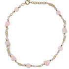 Collier Chaîne Plaquée Or – Pierre de Quartz rose