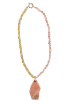 Collier pierre de soleil naturelle – Chaîne plaquée or fin