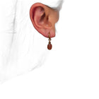 Boucles d'oreilles Anneau plaqué or - Quartz fraise rectangulaire