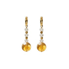 Boucles d'oreilles Citrine et Cristal de bohème