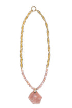Collier en pierre de soleil – Chaîne plaquée or fin