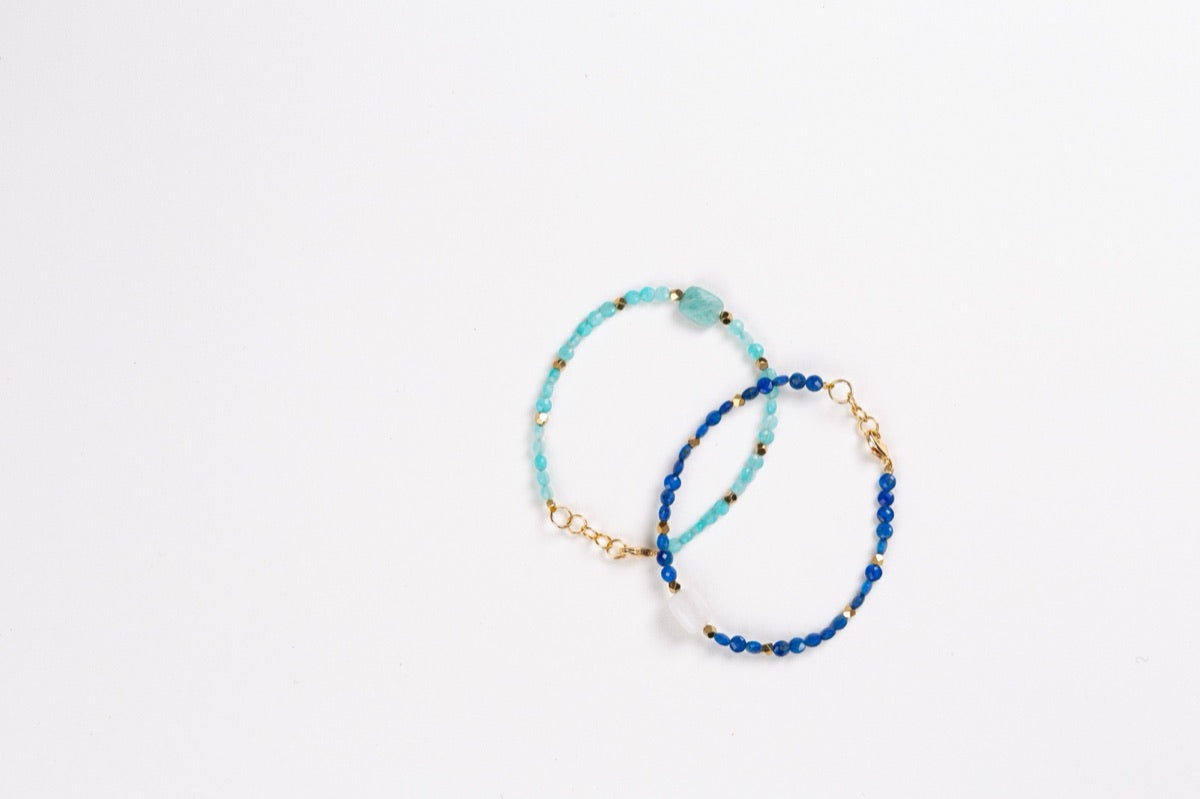 Bespoke blue bead bracelets